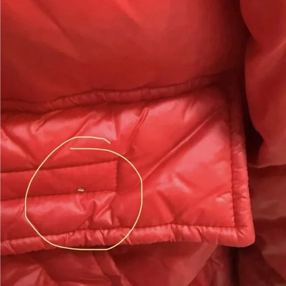 🔴Tommy Hilfiger Puffer Jacket Size Large Bubble Red Hooded